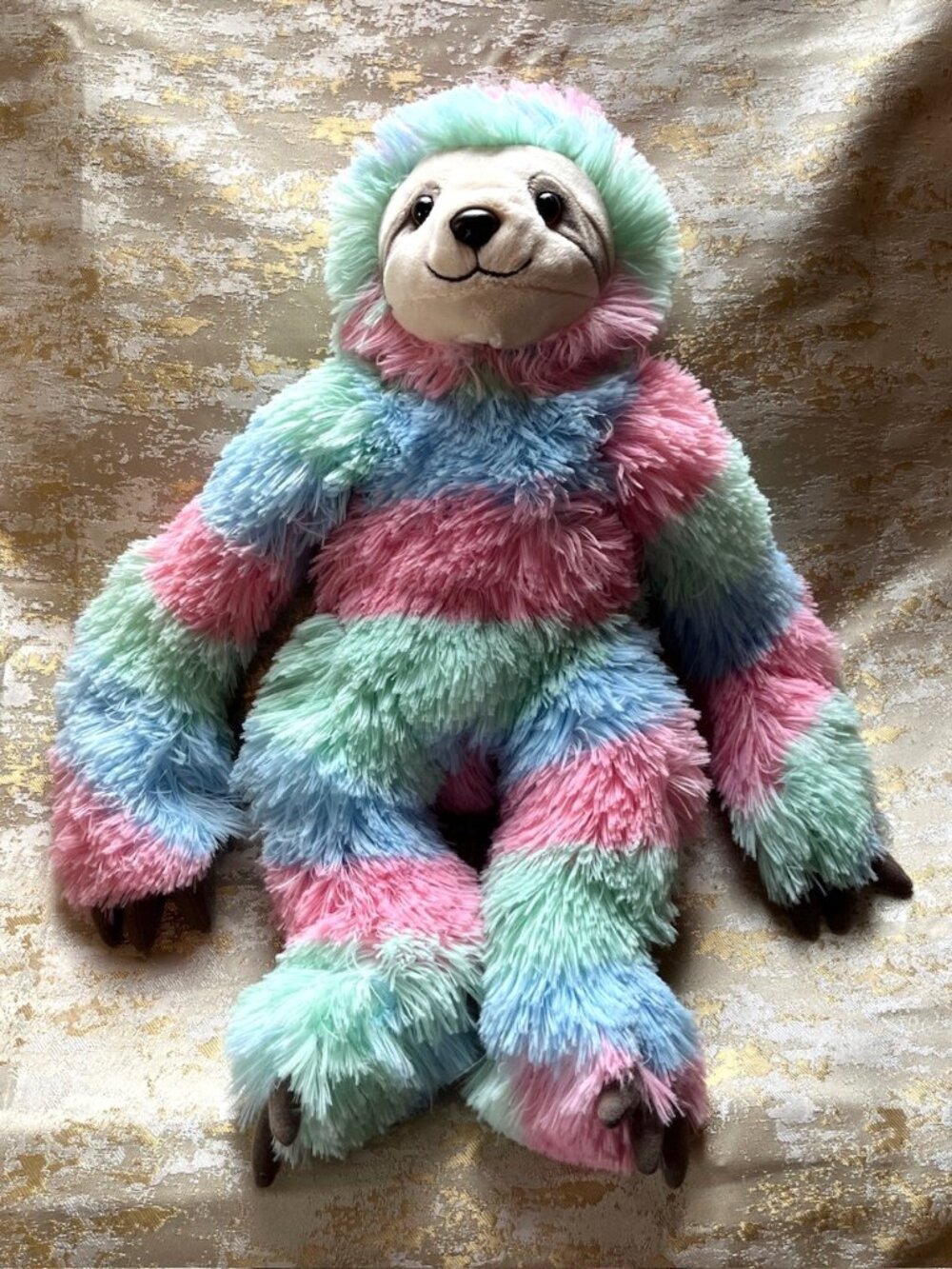Fiesta 18in Colorful Cuddle Sloth Plush Pastel Rainbow Stuffed Animal Stuffy